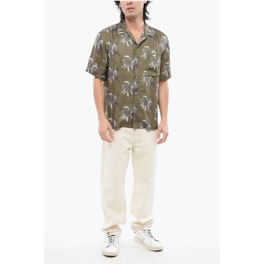 Diesel Diesel RED TAG Short Sleeved BMOWT-ADRIAN Shirt with Palms Pattern