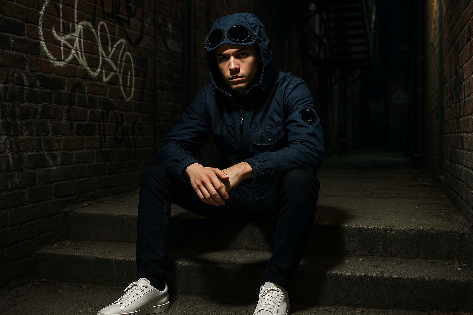 Do something compeltely different. I want urban, young man, fits CP Company brand