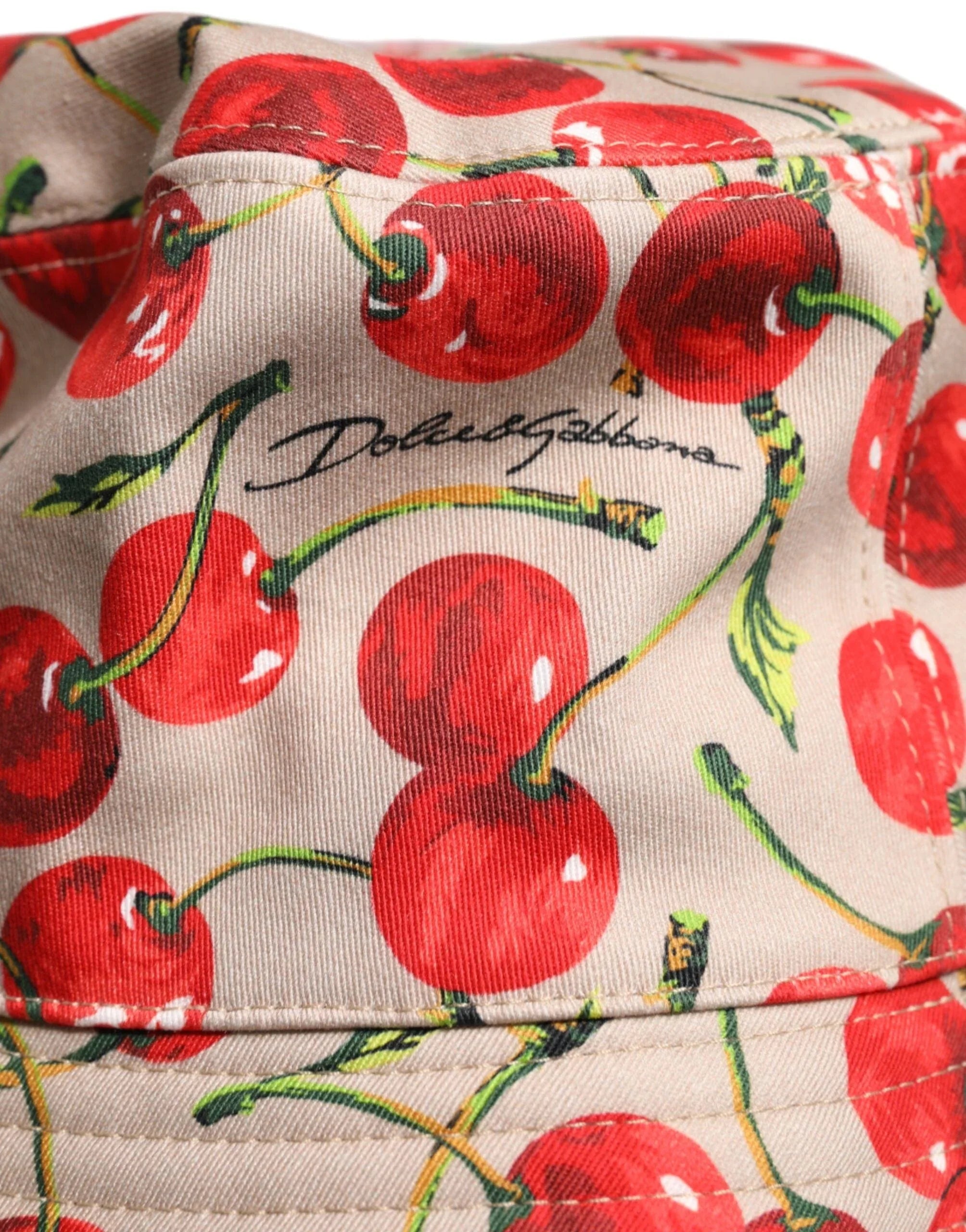 Dolce & Gabbana 59 cm|L Dolce & Gabbana Beige Cotton Printed Wide Brim Bucket Hat