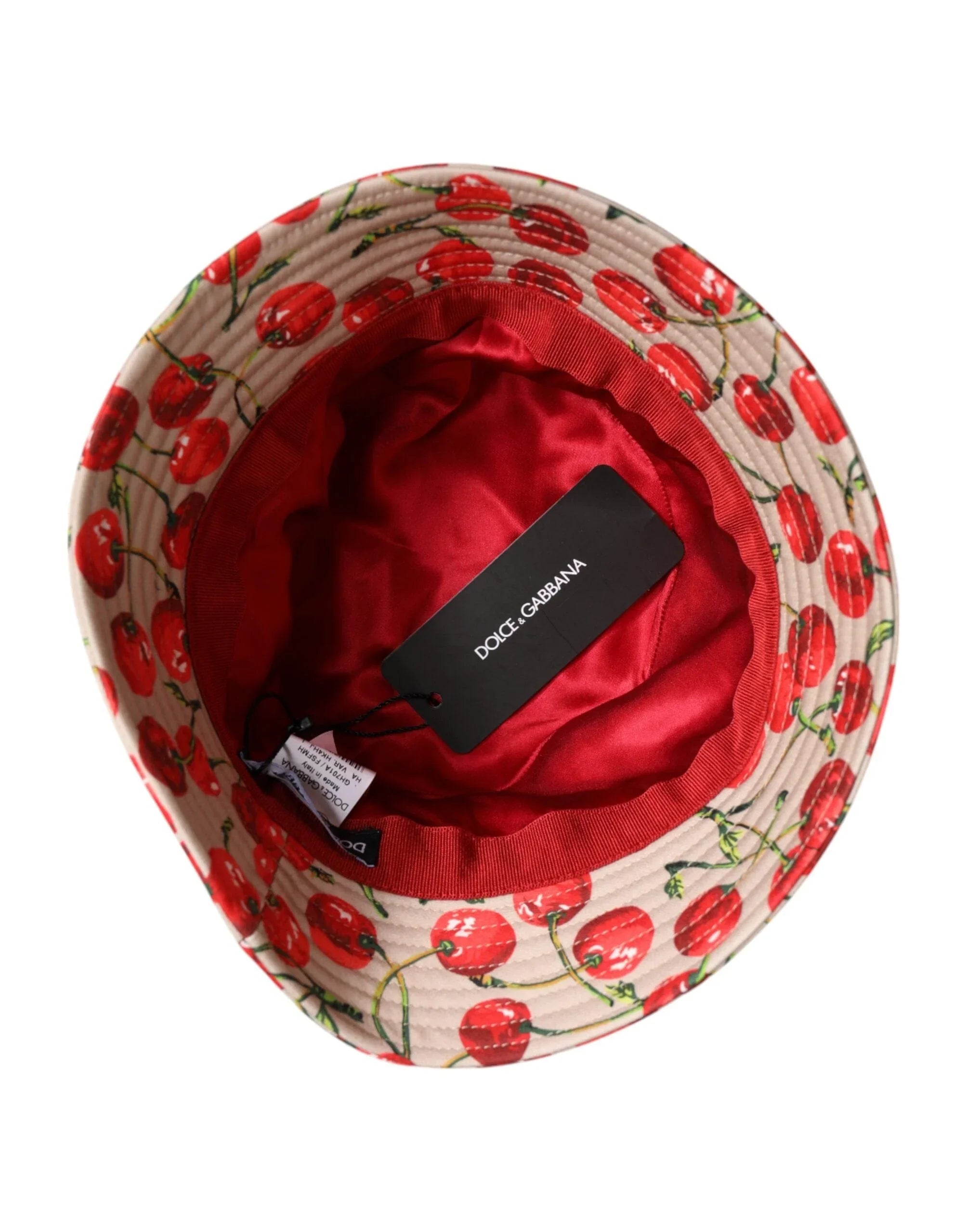Dolce & Gabbana 59 cm|L Dolce & Gabbana Beige Cotton Printed Wide Brim Bucket Hat