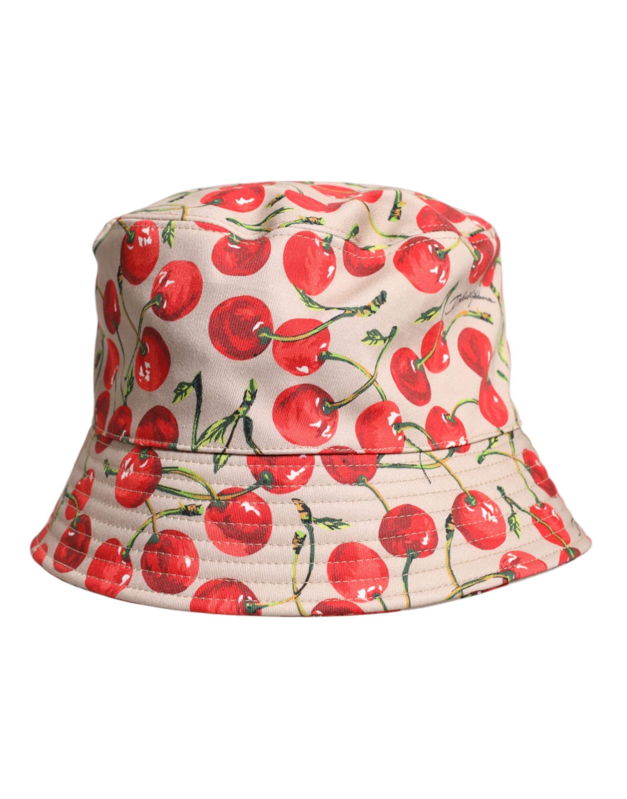 Dolce & Gabbana 59 cm|L Dolce & Gabbana Beige Cotton Printed Wide Brim Bucket Hat
