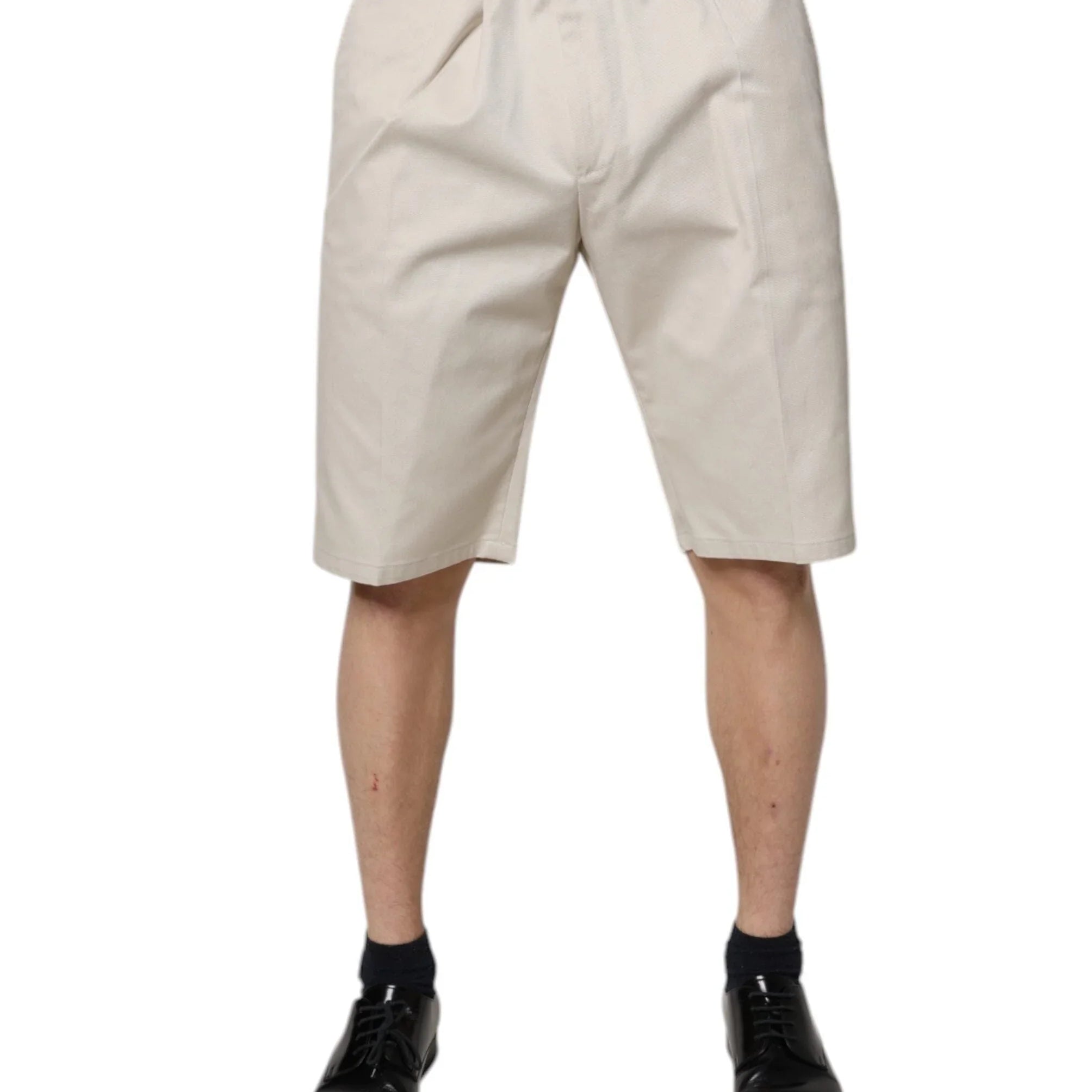 Chino Shorts Dolce & Gabbana Beige Cotton Stretch Mid Waist Bermuda Shorts