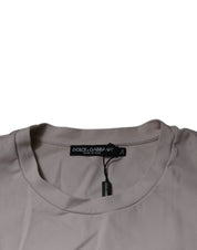 Dolce & Gabbana T-Shirts IT48 | M Dolce & Gabbana Beige DG Logo Crew Neck Short Sleeves T-shirt