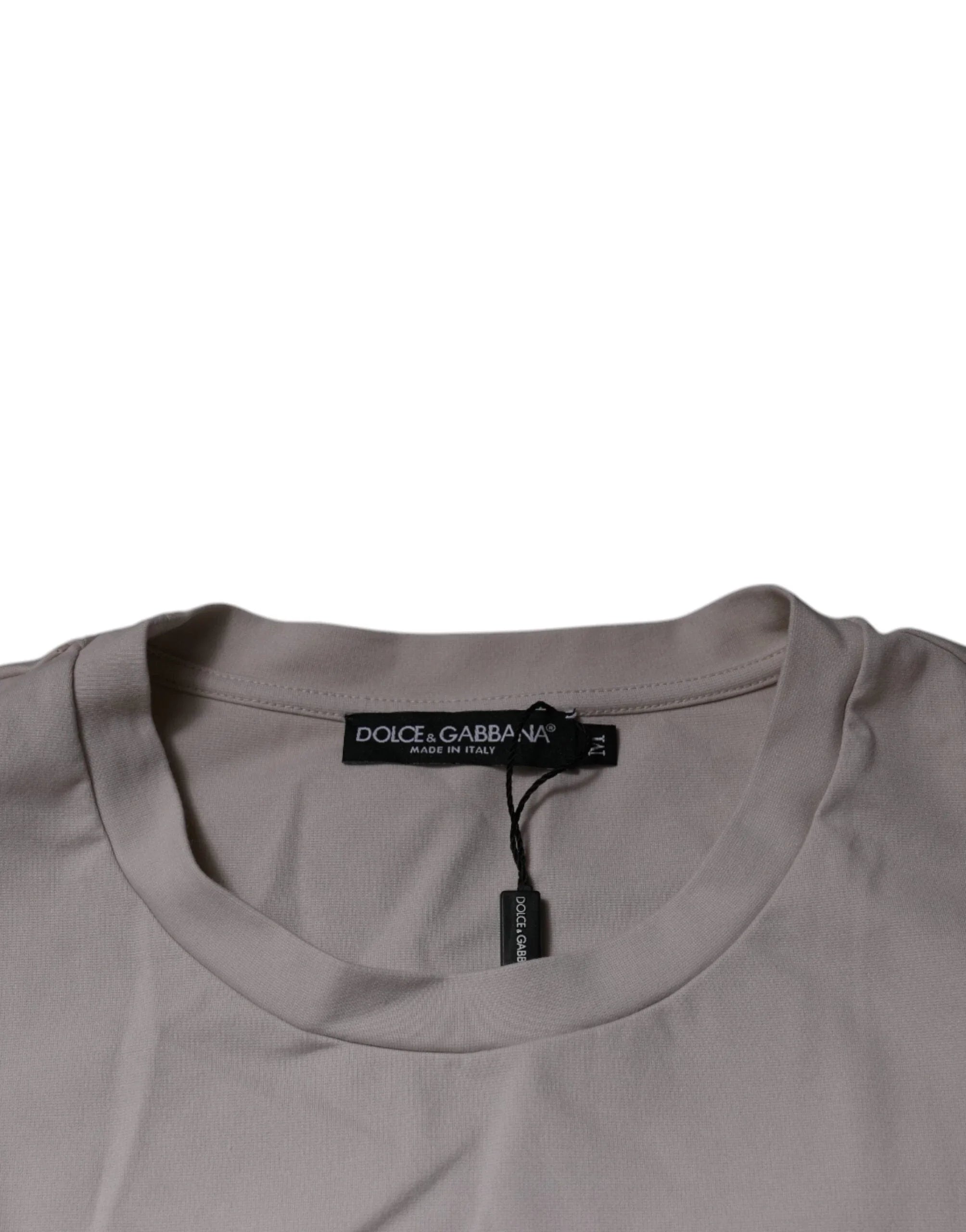 Dolce & Gabbana T-Shirts IT48 | M Dolce & Gabbana Beige DG Logo Crew Neck Short Sleeves T-shirt