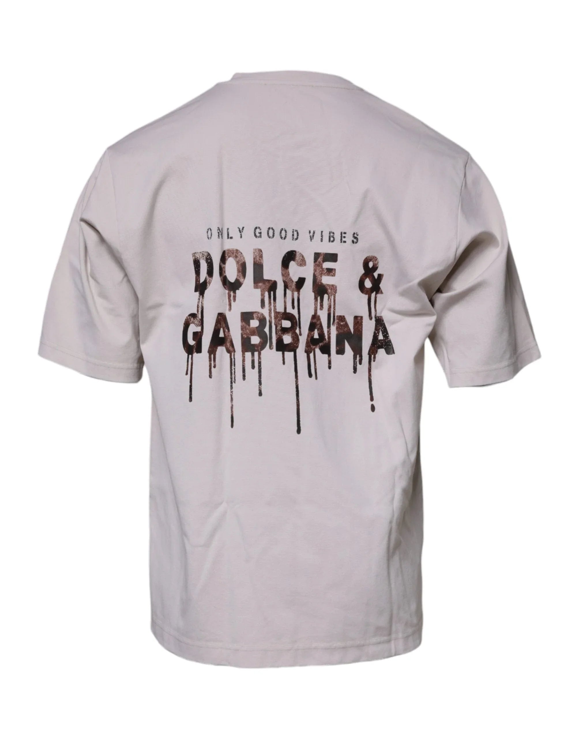 Dolce & Gabbana T-Shirts IT48 | M Dolce & Gabbana Beige DG Logo Crew Neck Short Sleeves T-shirt