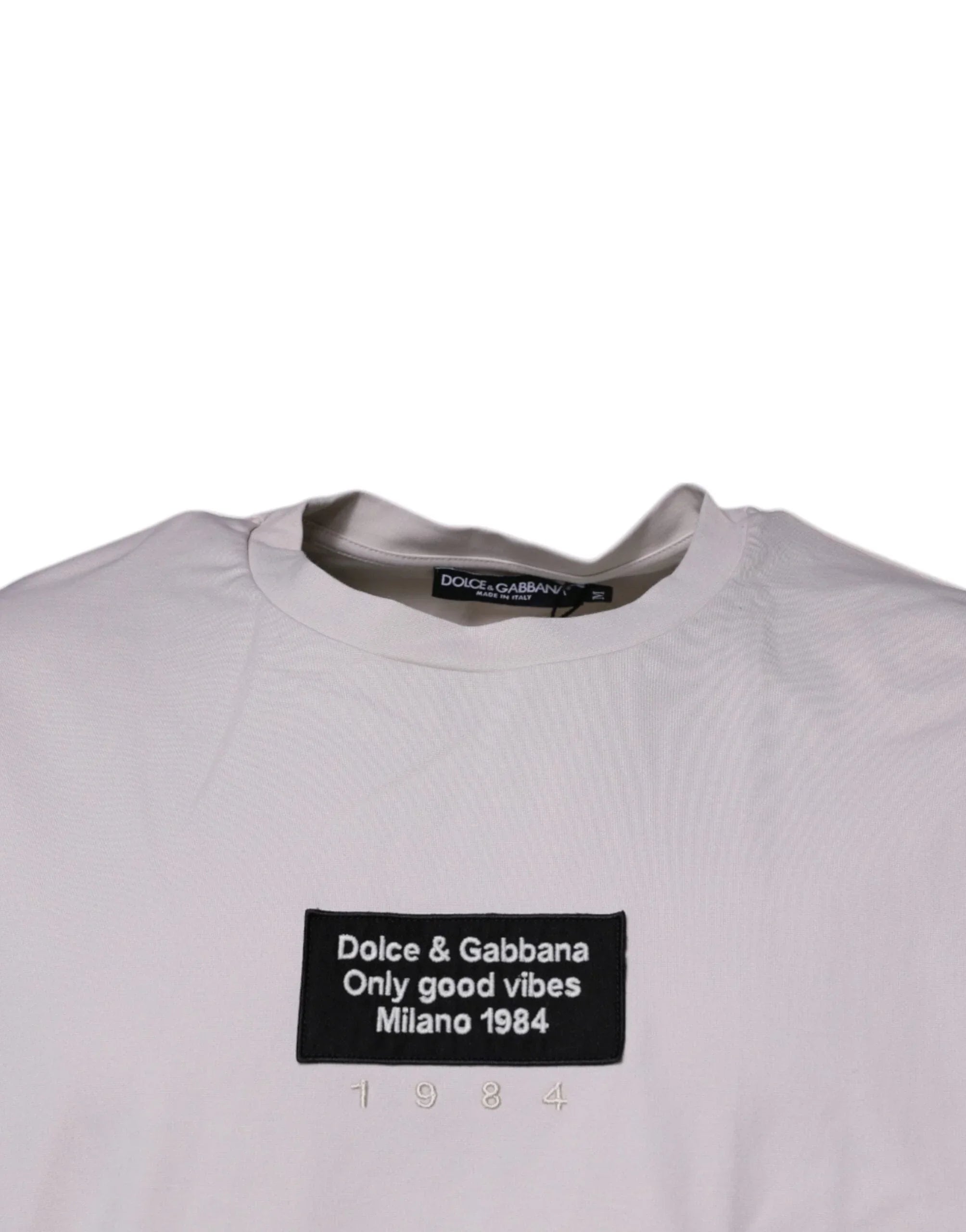 Dolce & Gabbana T-Shirts IT48 | M Dolce & Gabbana Beige DG Logo Crew Neck Short Sleeves T-shirt