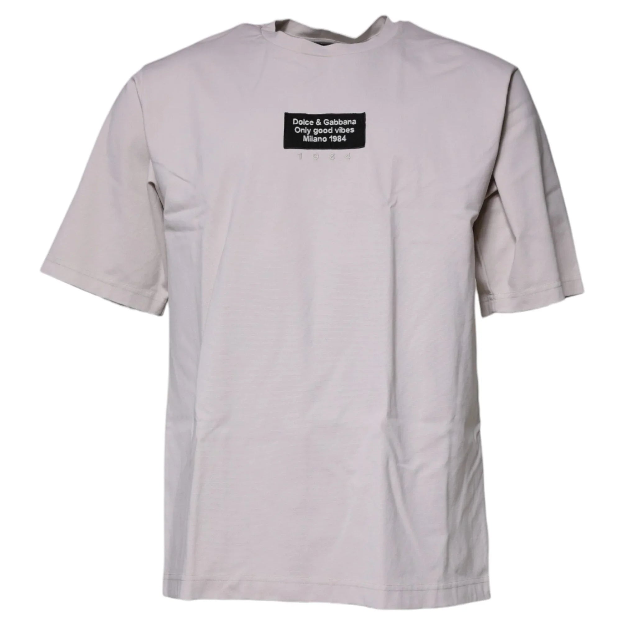 Dolce & Gabbana T-Shirts IT48 | M Dolce & Gabbana Beige DG Logo Crew Neck Short Sleeves T-shirt