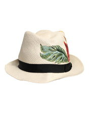 Dolce & Gabbana Dolce & Gabbana Beige Floral Print Straw Wide Brim Fedora Hat