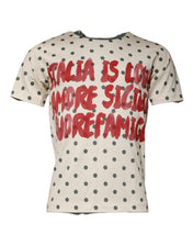 Dolce & Gabbana T-Shirts IT44 | XS Dolce & Gabbana Beige Graphic Print Polka Dot Cotton T-shirt