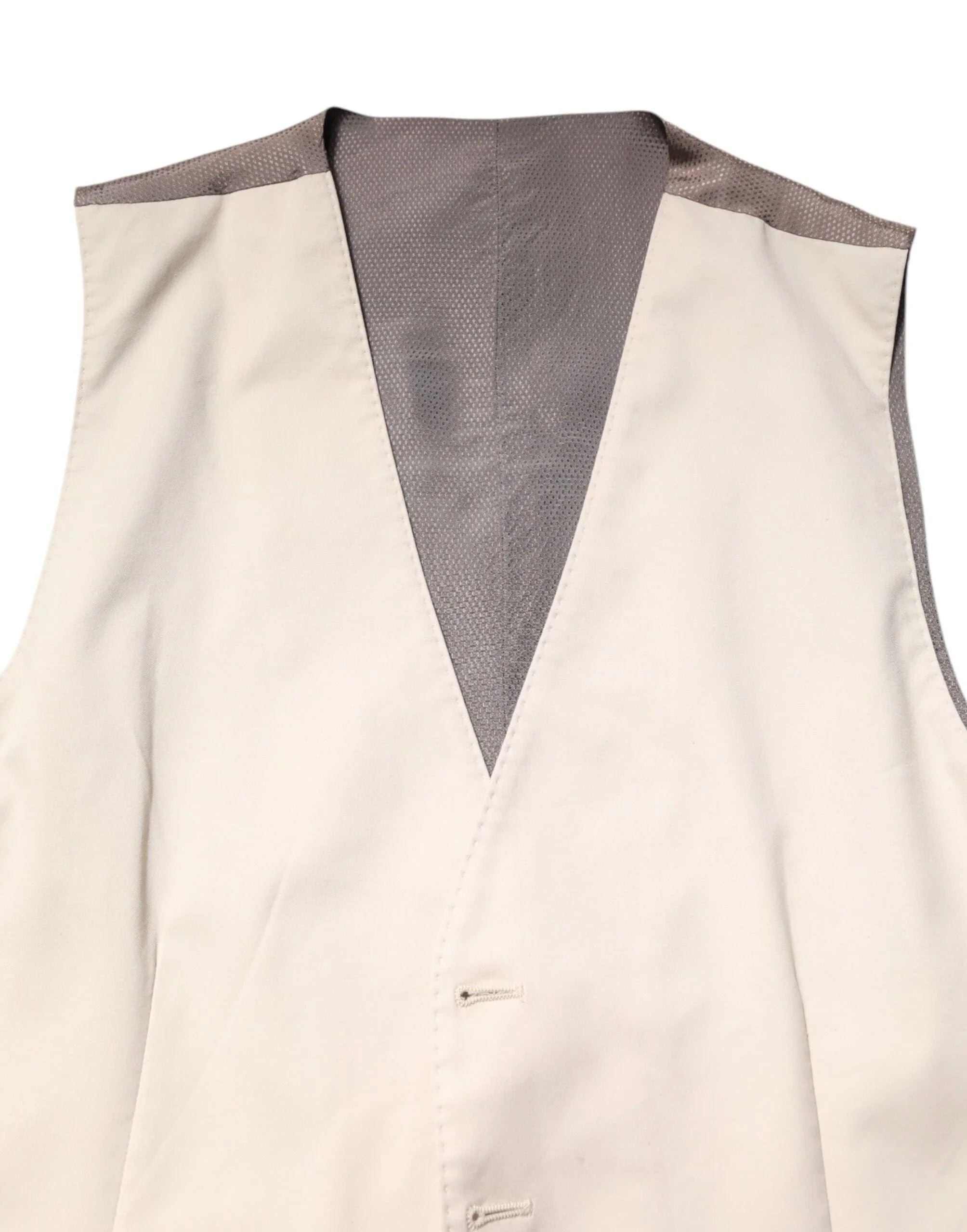 Dolce & Gabbana IT48 | M Dolce & Gabbana Beige Gray Dress Men Formal Waistcoat Vest