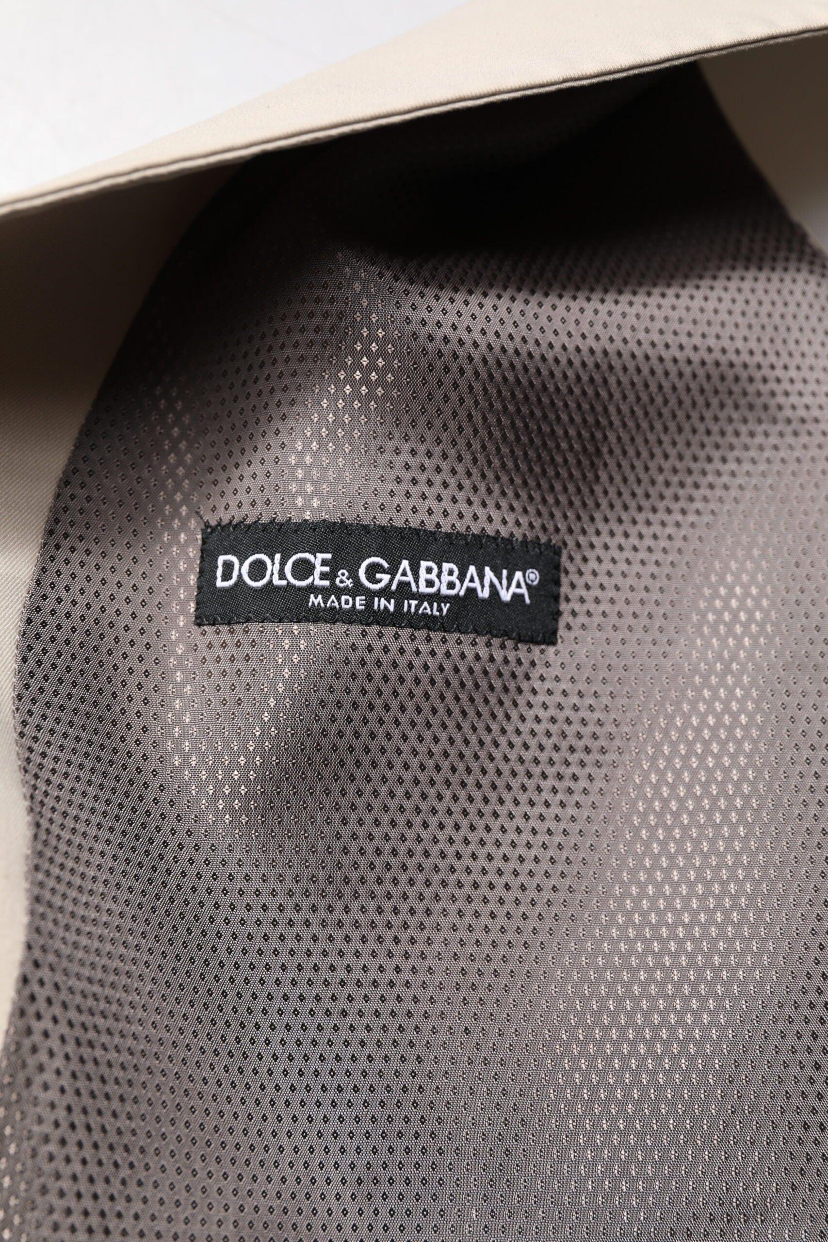 Dolce & Gabbana IT48 | M Dolce & Gabbana Beige Gray Dress Men Formal Waistcoat Vest