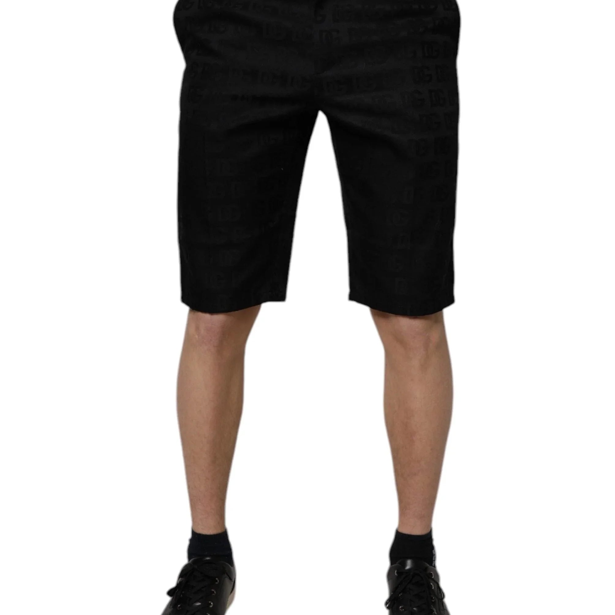 Chino Shorts IT48 | M Dolce & Gabbana Black Cotton Casual Mid Waist Chino Shorts