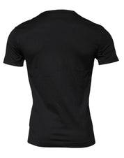 Dolce & Gabbana T-Shirts IT44 | XS Dolce & Gabbana Black Cotton Crew Neck Short Sleeves T-shirt