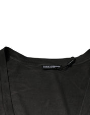Dolce & Gabbana T-Shirts IT54 | XL Dolce & Gabbana Black Cotton Crew Neck Short Sleeves T-shirt