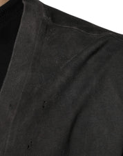 Dolce & Gabbana T-Shirts IT54 | XL Dolce & Gabbana Black Cotton Crew Neck Short Sleeves T-shirt