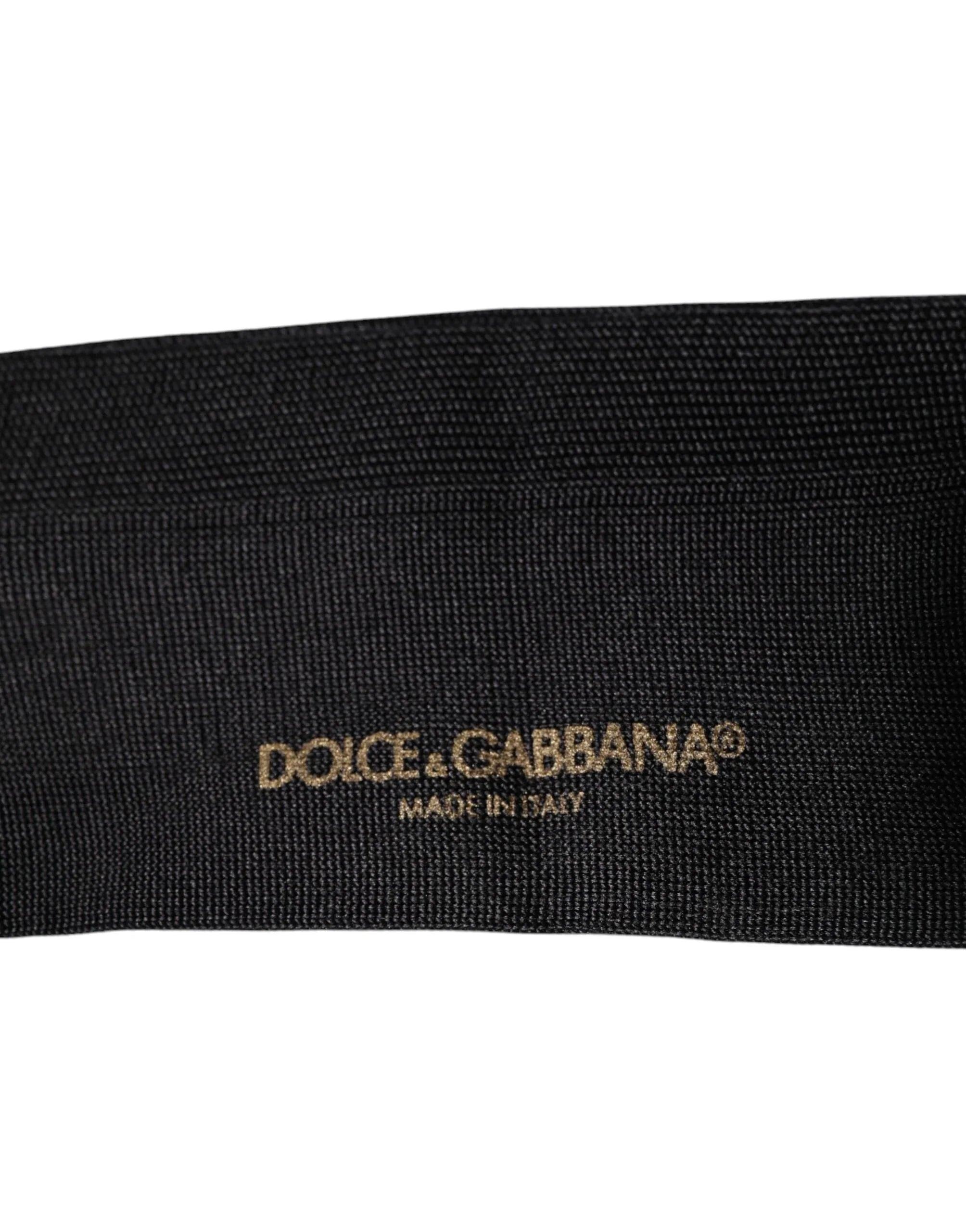 Dolce & Gabbana M Dolce & Gabbana Black Cotton DG Logo Mid Calf Men Socks