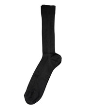 Dolce & Gabbana M Dolce & Gabbana Black Cotton DG Logo Mid Calf Men Socks