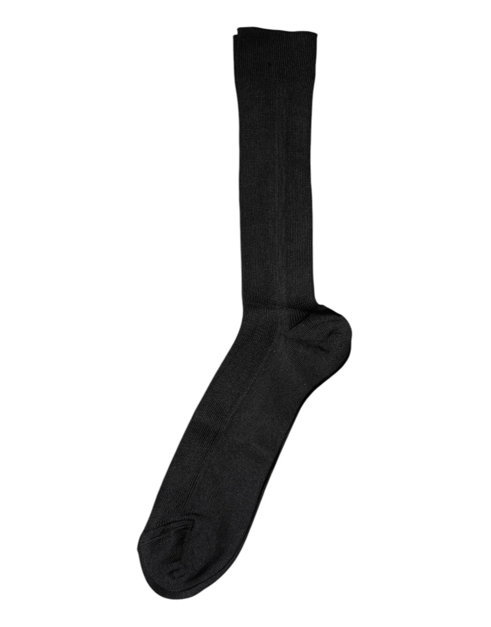 Dolce & Gabbana M Dolce & Gabbana Black Cotton DG Logo Mid Calf Men Socks