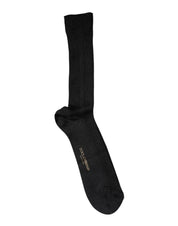 Dolce & Gabbana M Dolce & Gabbana Black Cotton DG Logo Mid Calf Men Socks