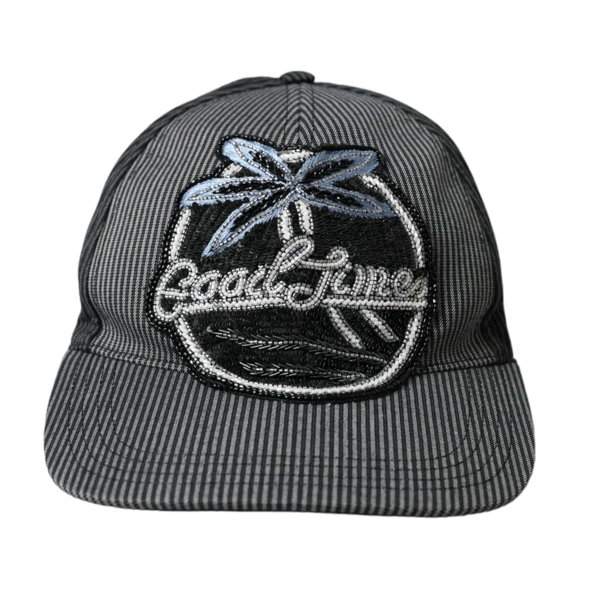 Dolce & Gabbana Beanies Dolce & Gabbana Black Cotton Embellished Baseball Hat Men