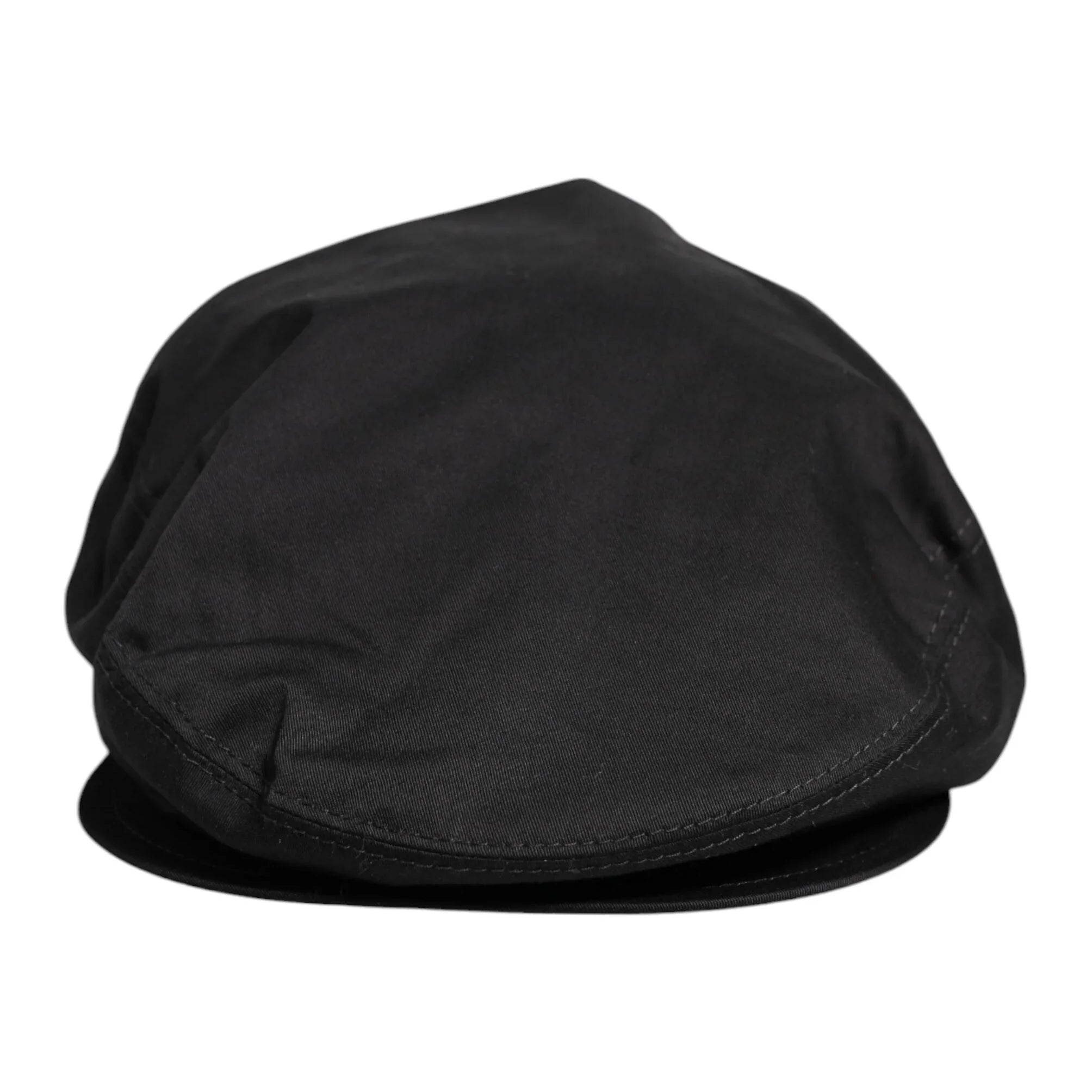 Dolce & Gabbana 60 cm|XL Dolce & Gabbana Black Cotton Newsboy Capello Cabbie Hat