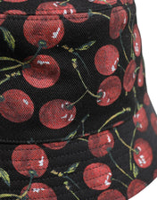 Dolce & Gabbana 59 cm|L Dolce & Gabbana Black Cotton Printed Wide Brim Bucket Hat