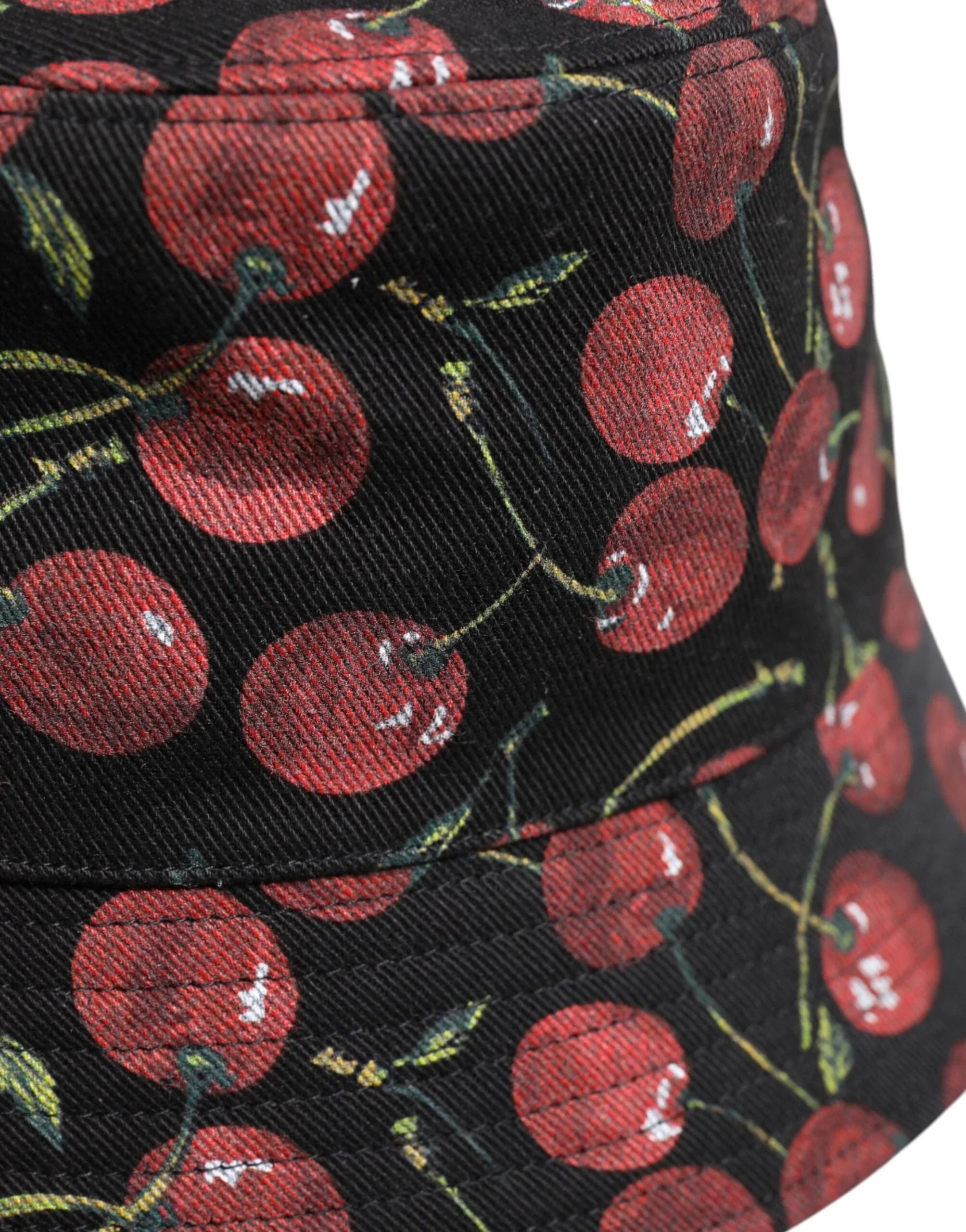 Dolce & Gabbana 59 cm|L Dolce & Gabbana Black Cotton Printed Wide Brim Bucket Hat