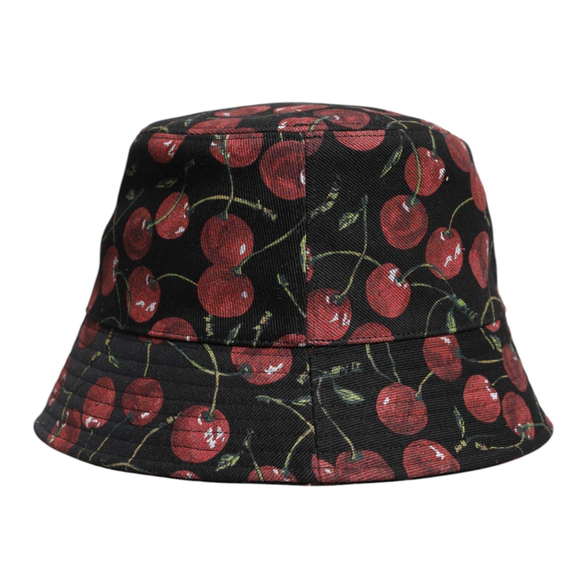 Dolce & Gabbana 59 cm|L Dolce & Gabbana Black Cotton Printed Wide Brim Bucket Hat