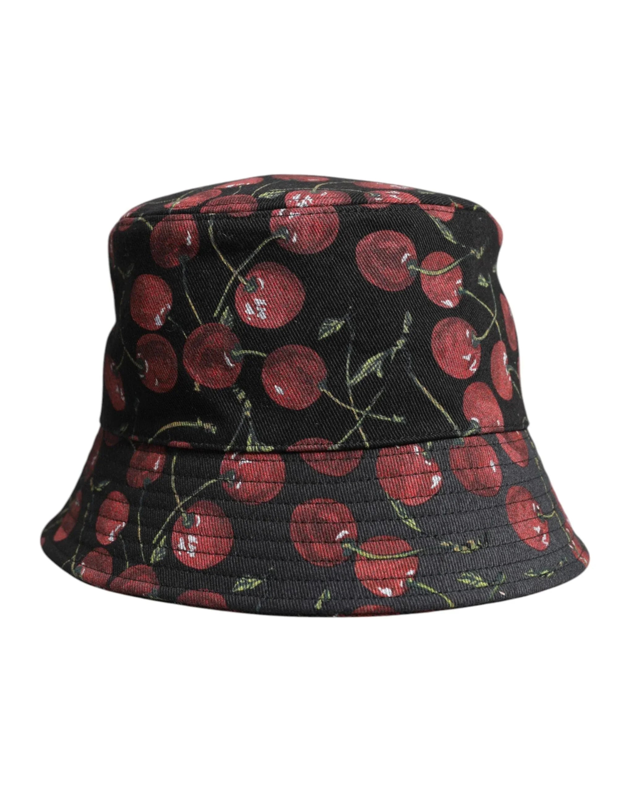 Dolce & Gabbana 59 cm|L Dolce & Gabbana Black Cotton Printed Wide Brim Bucket Hat