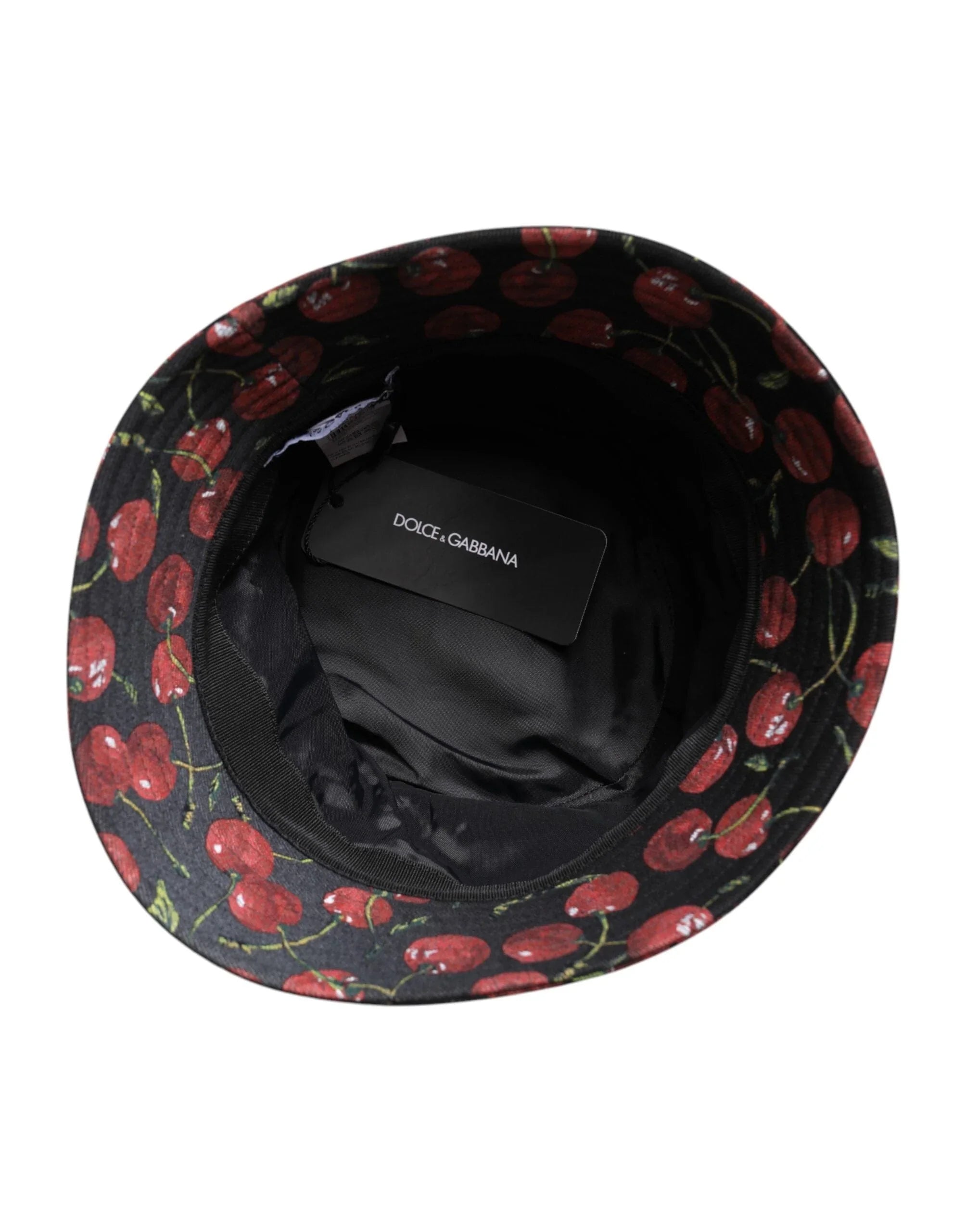 Dolce & Gabbana 59 cm|L Dolce & Gabbana Black Cotton Printed Wide Brim Bucket Hat