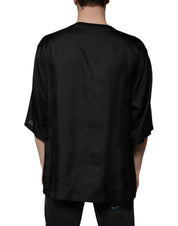 Dolce & Gabbana T-Shirts IT50 | L Dolce & Gabbana Black Cotton Square Neck Short Sleeve T-shirt