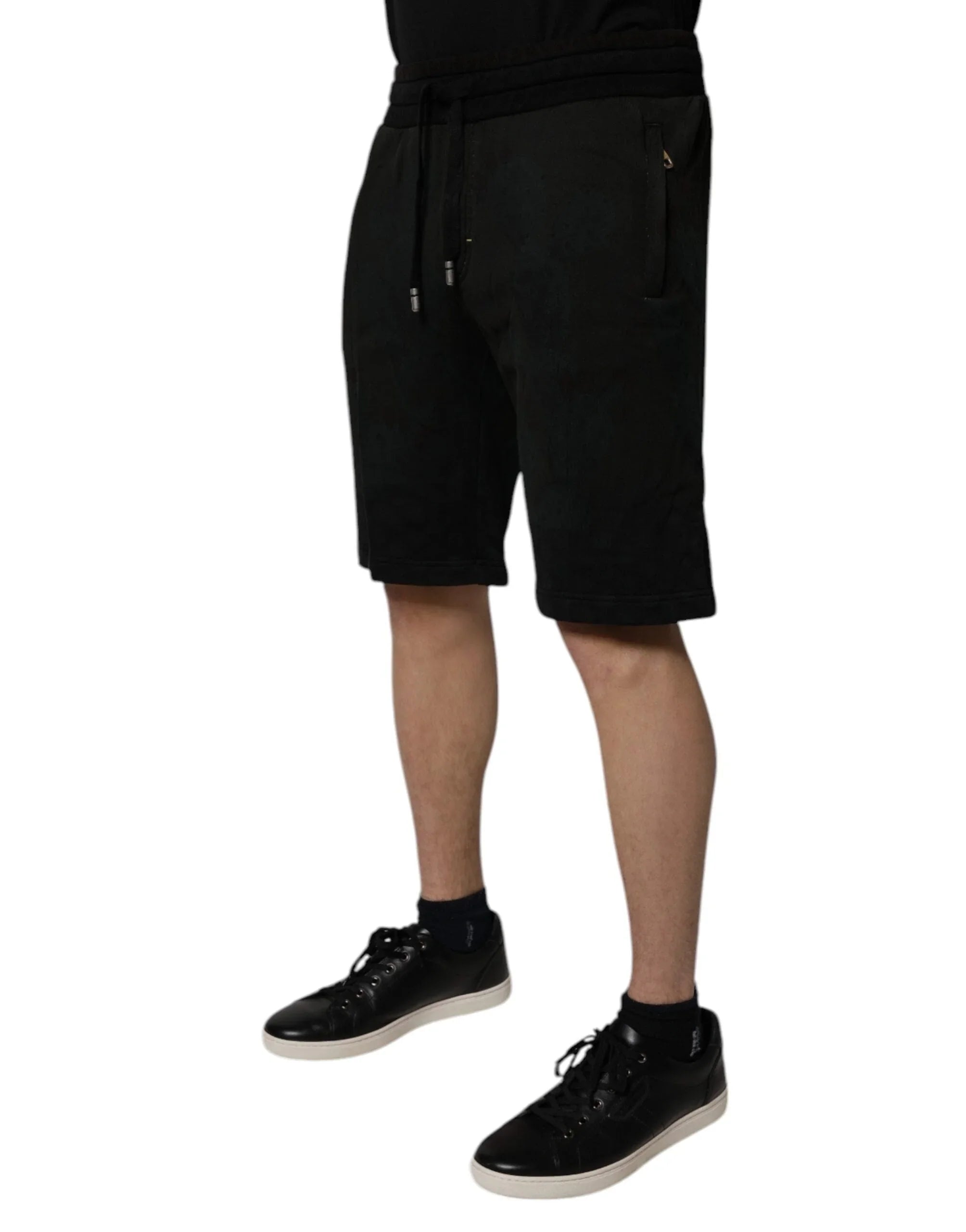 Dolce & Gabbana Casual/Chino Shorts IT48 | M Dolce & Gabbana Black Cotton Sweatshorts Men Bermuda Shorts