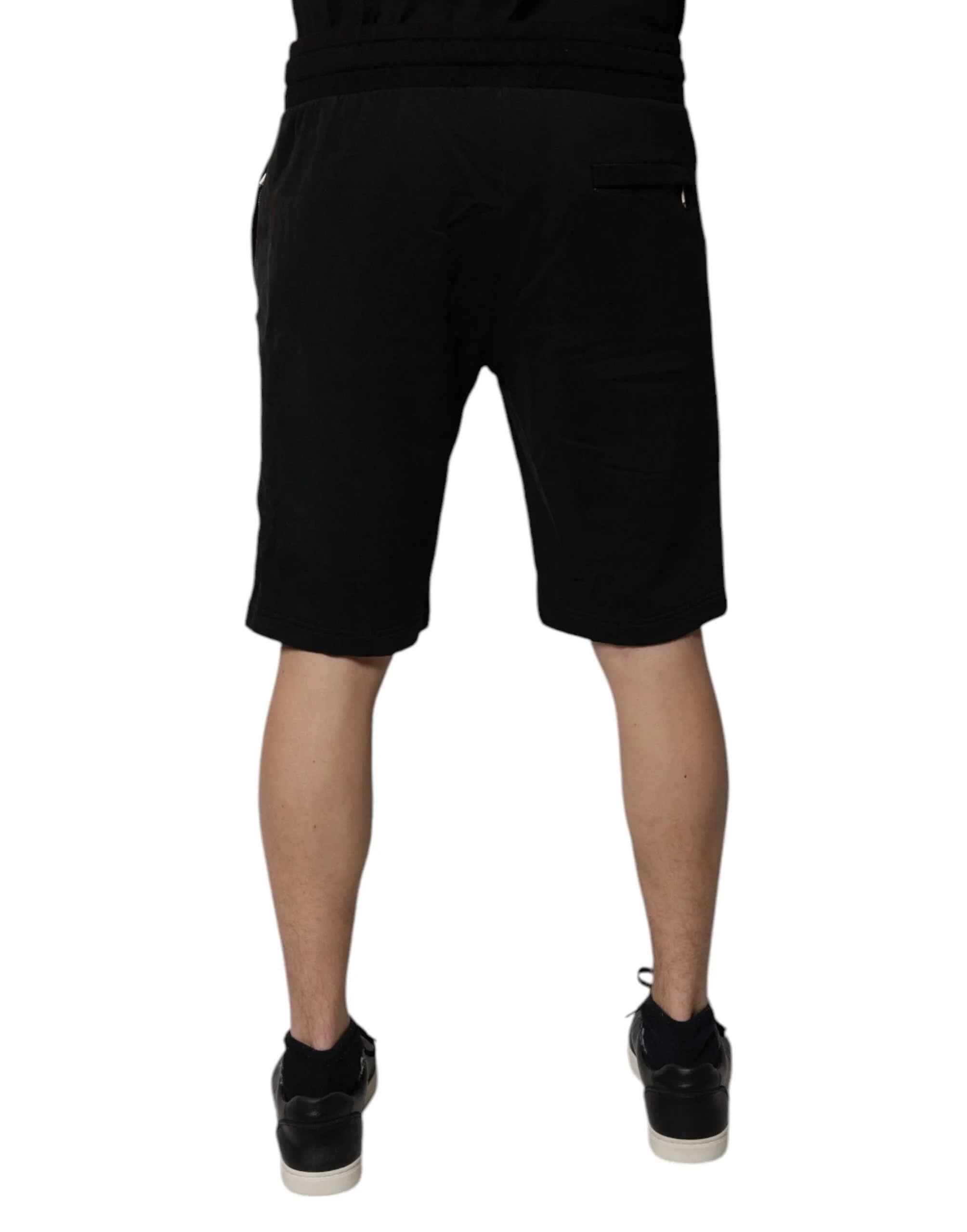Dolce & Gabbana Casual/Chino Shorts IT48 | M Dolce & Gabbana Black Cotton Sweatshorts Men Bermuda Shorts