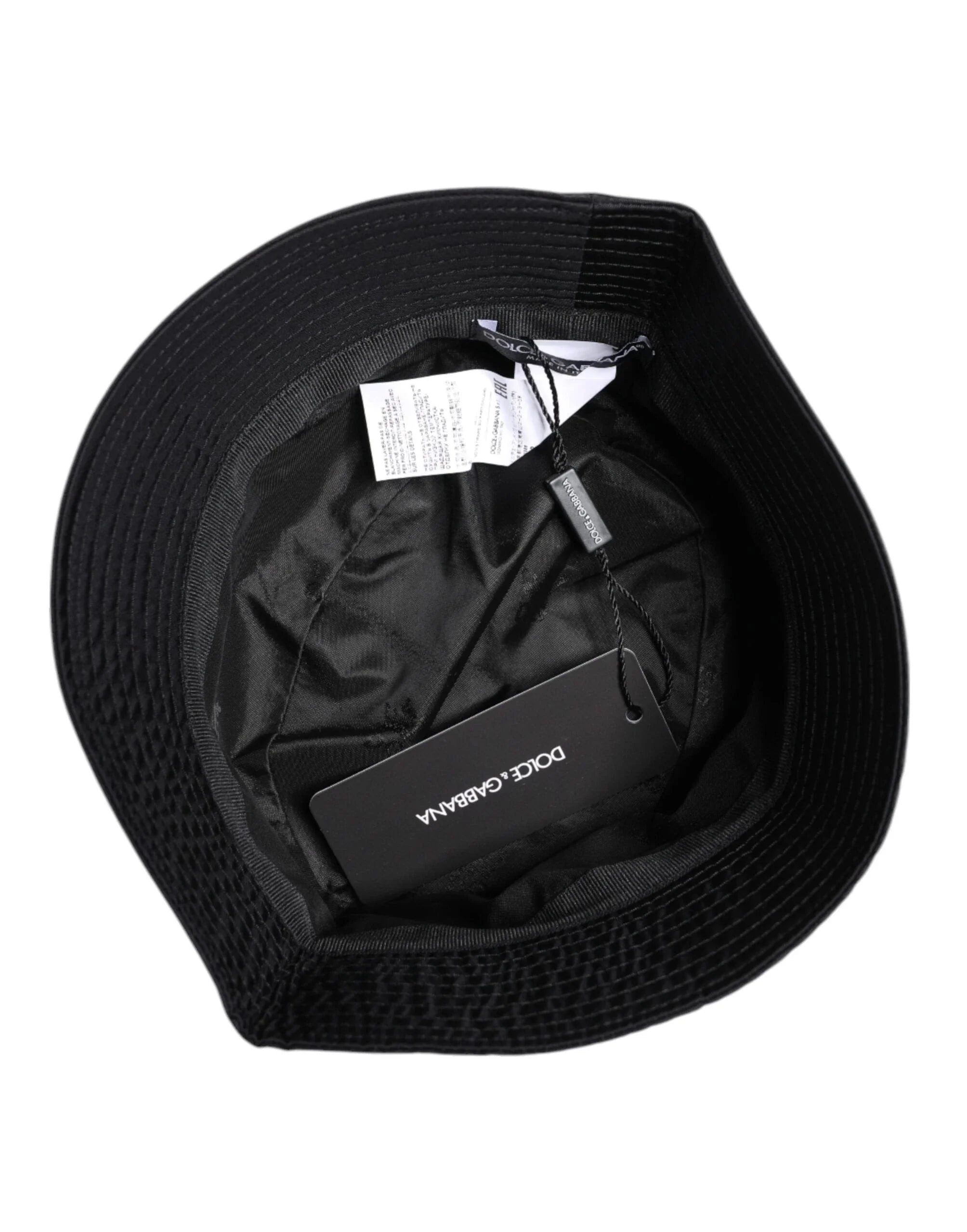 Dolce & Gabbana Dolce & Gabbana Black Cotton Wide Brim Bucket Hat