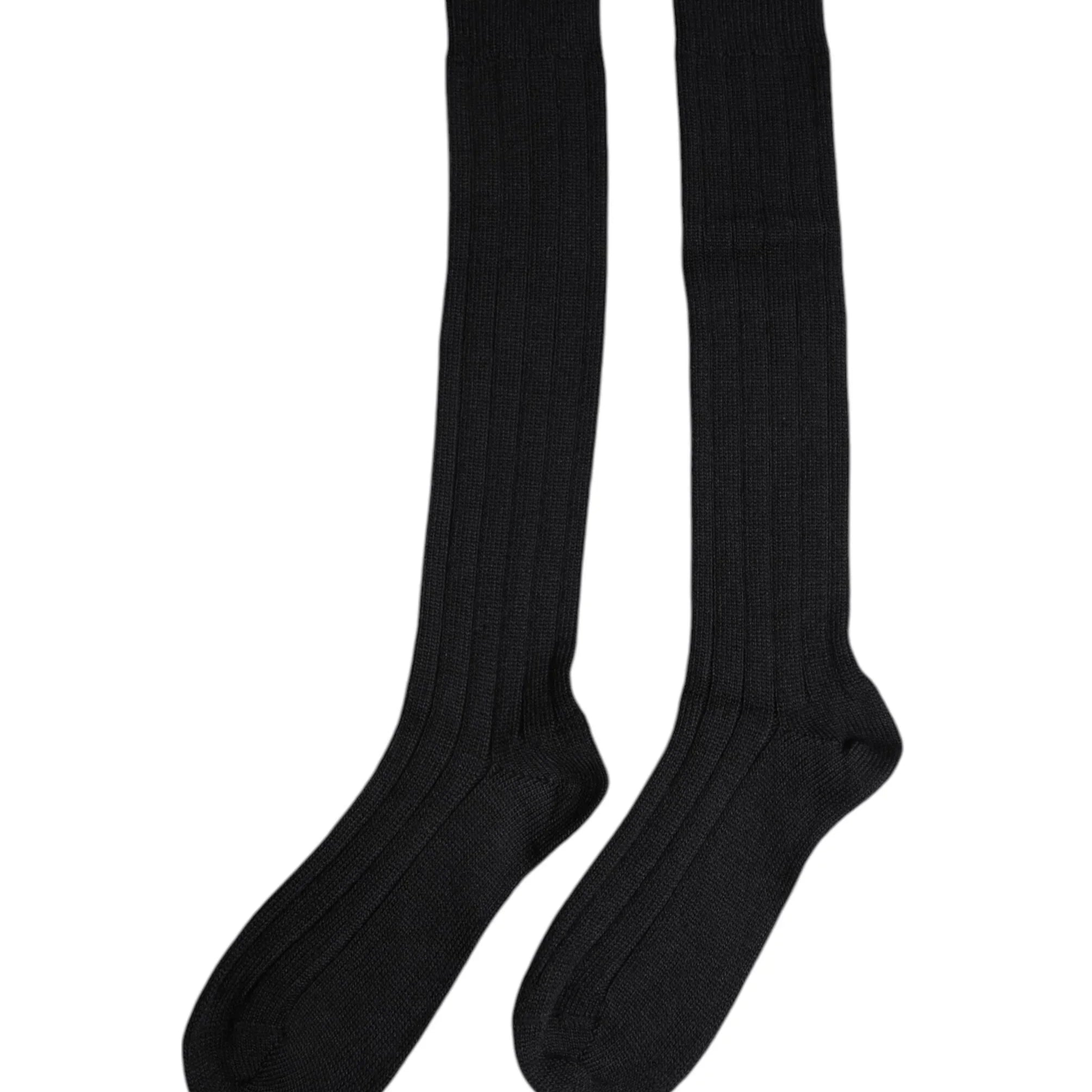 Dolce & Gabbana M Dolce & Gabbana Black DG Logo Print Over The Calf Socks