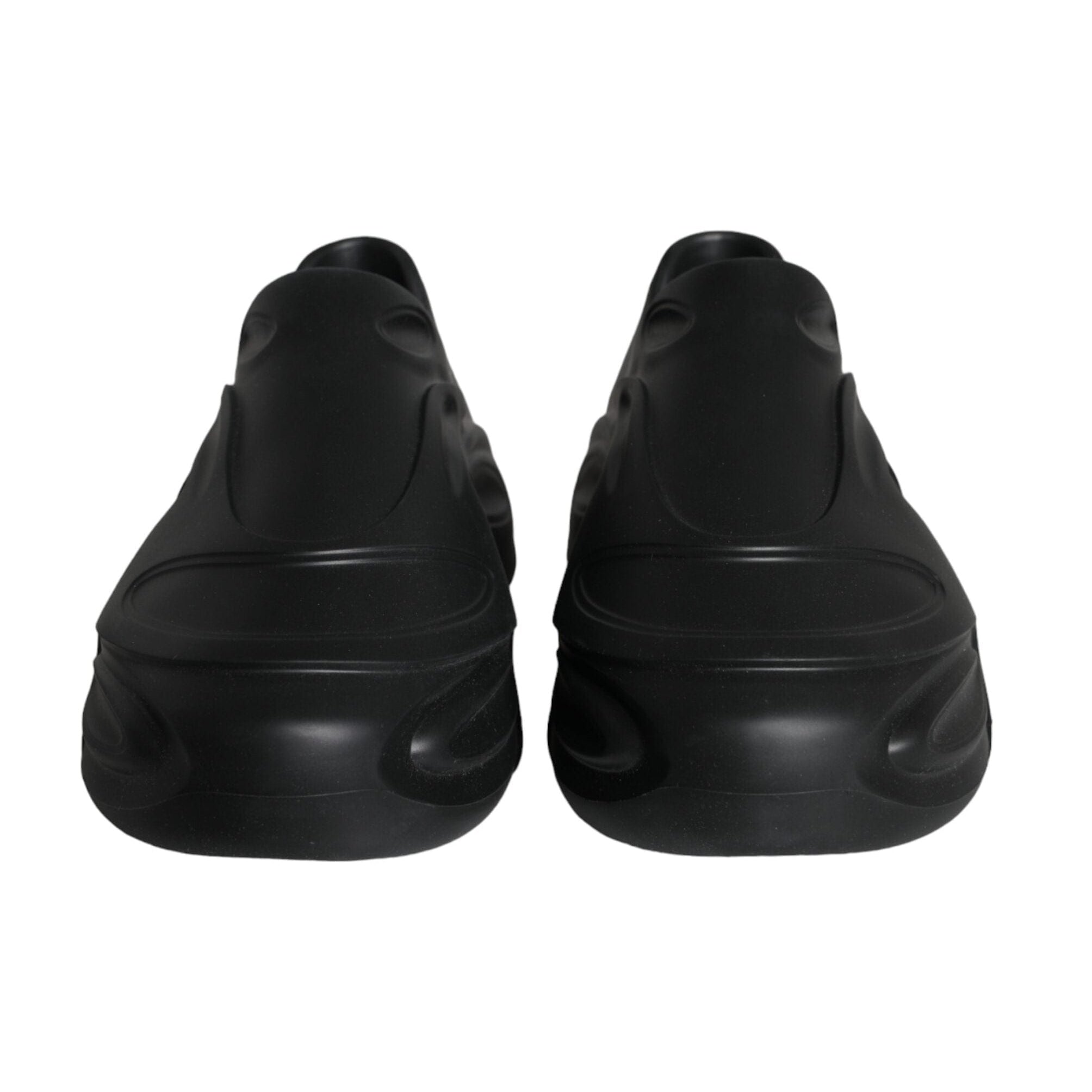 US11 Dolce & Gabbana Black Foiled Rubber Toy Low Top Sneakers Shoes