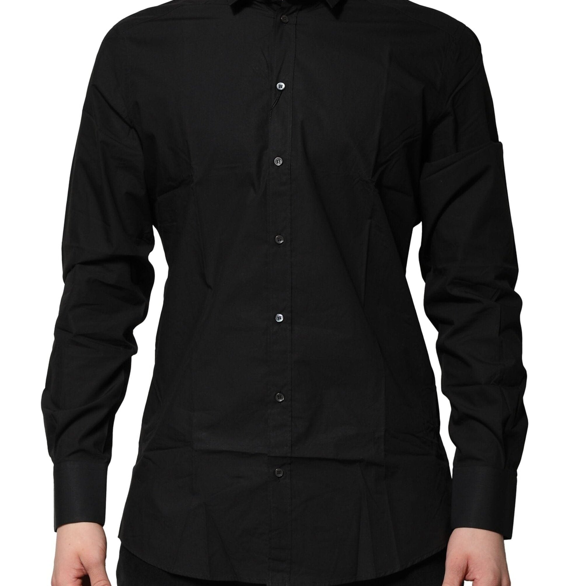 Dolce & Gabbana Dress Shirts Dolce & Gabbana Black GOLD Long Sleeves Dress Formal Shirt