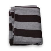 Dolce & Gabbana Dolce & Gabbana Black Gray Stripes Wool Neck Wrap Scarf