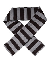 Dolce & Gabbana Dolce & Gabbana Black Gray Stripes Wool Neck Wrap Scarf