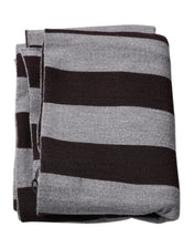 Dolce & Gabbana Dolce & Gabbana Black Gray Stripes Wool Neck Wrap Scarf
