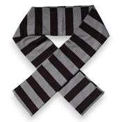 Dolce & Gabbana Dolce & Gabbana Black Gray Stripes Wool Neck Wrap Scarf