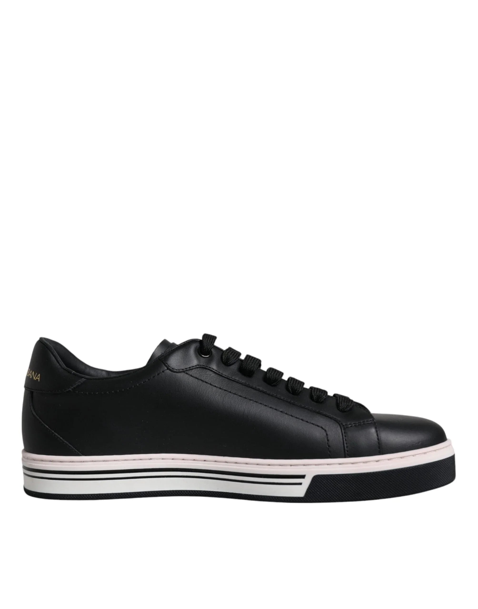 Dolce & Gabbana Sneakers Dolce & Gabbana Black Leather Low Top Men Sneakers Shoes