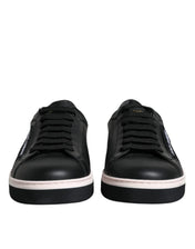 Dolce & Gabbana Sneakers Dolce & Gabbana Black Leather Low Top Men Sneakers Shoes