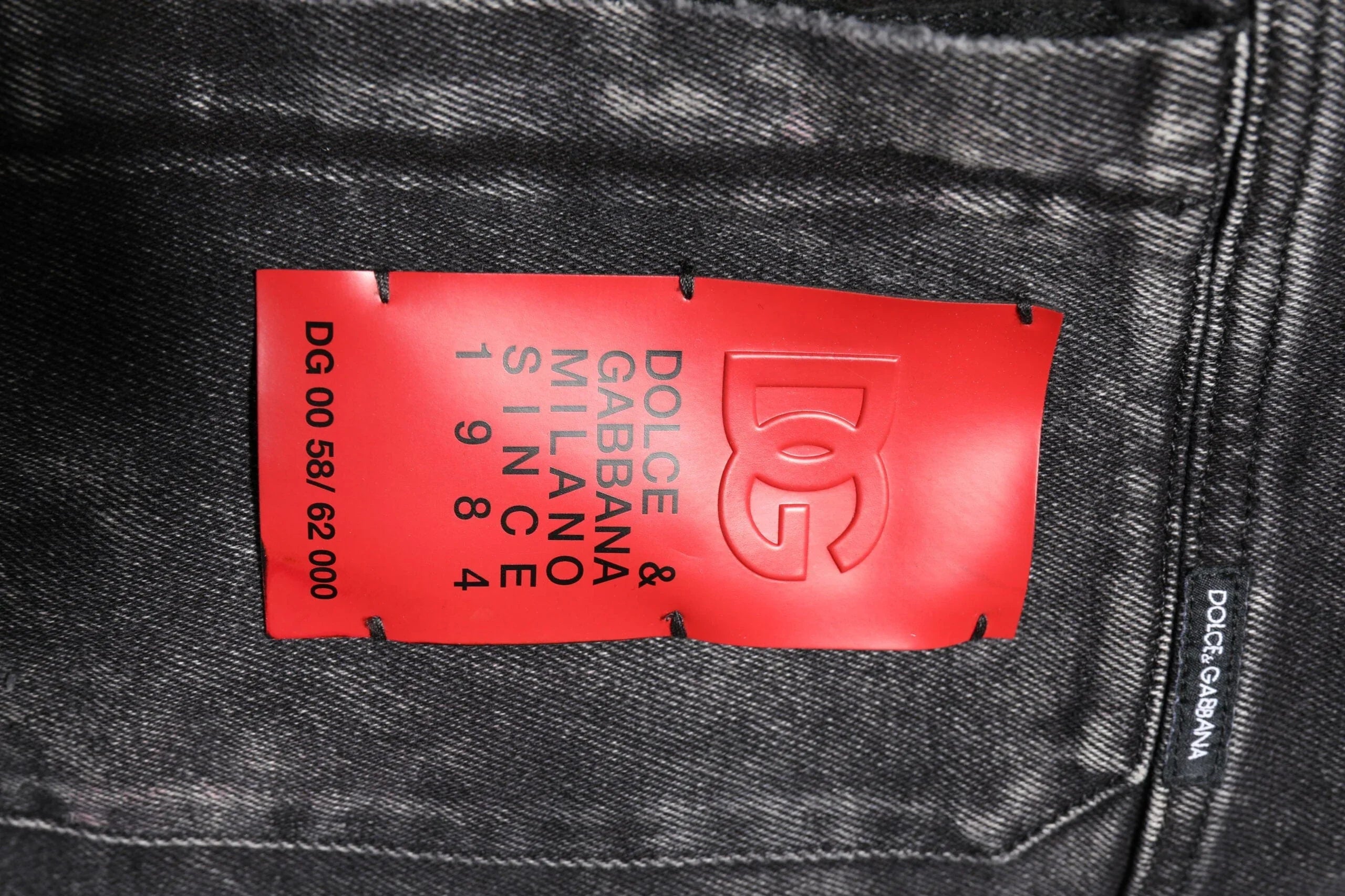 Dolce & Gabbana Jackets IT52 | XL Dolce & Gabbana Black Logo Cotton Stretch Denim Jacket