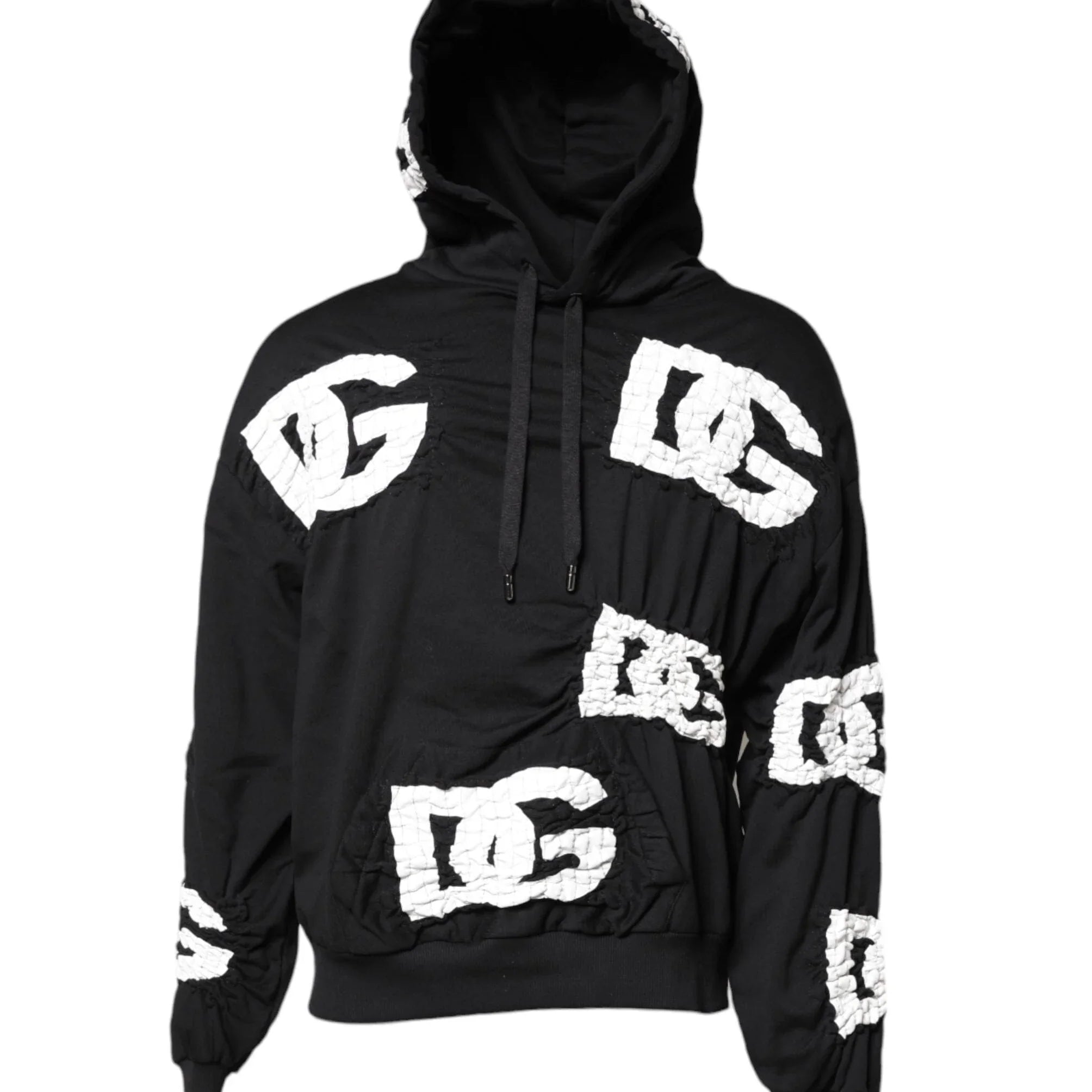 Dolce & Gabbana Sweaters IT50 | L Dolce & Gabbana Black Logo Print Hooded Sweatshirt Sweater