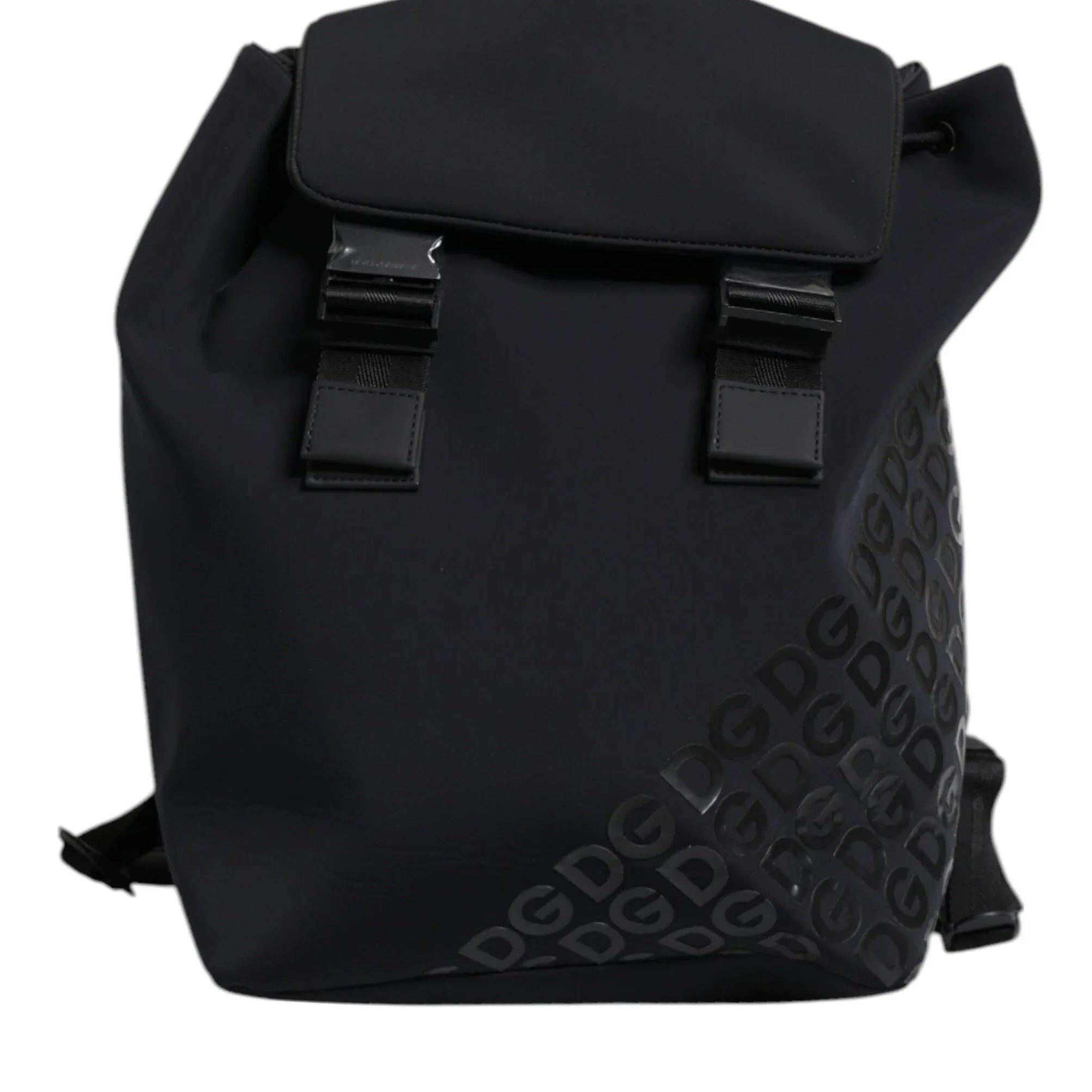 Dolce & Gabbana Backpacks Dolce & Gabbana Black Neoprene Nylon DG Logo School Backpack Bag