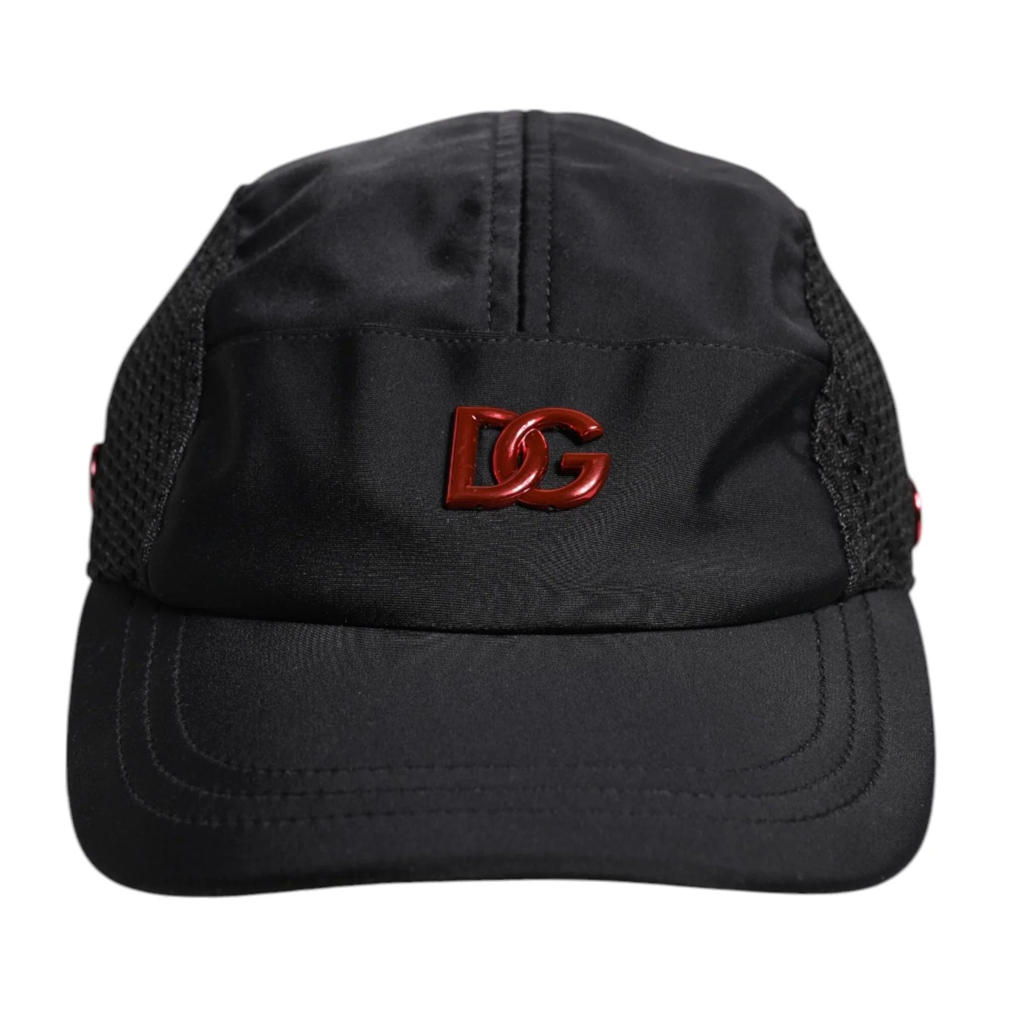 Dolce & Gabbana Dolce & Gabbana Black Nylon DG Logo 6 Panels Baseball Cap