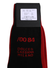 Dolce & Gabbana L Dolce & Gabbana Black Nylon DG Logo Mid Calf Men Socks
