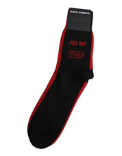 Dolce & Gabbana L Dolce & Gabbana Black Nylon DG Logo Mid Calf Men Socks