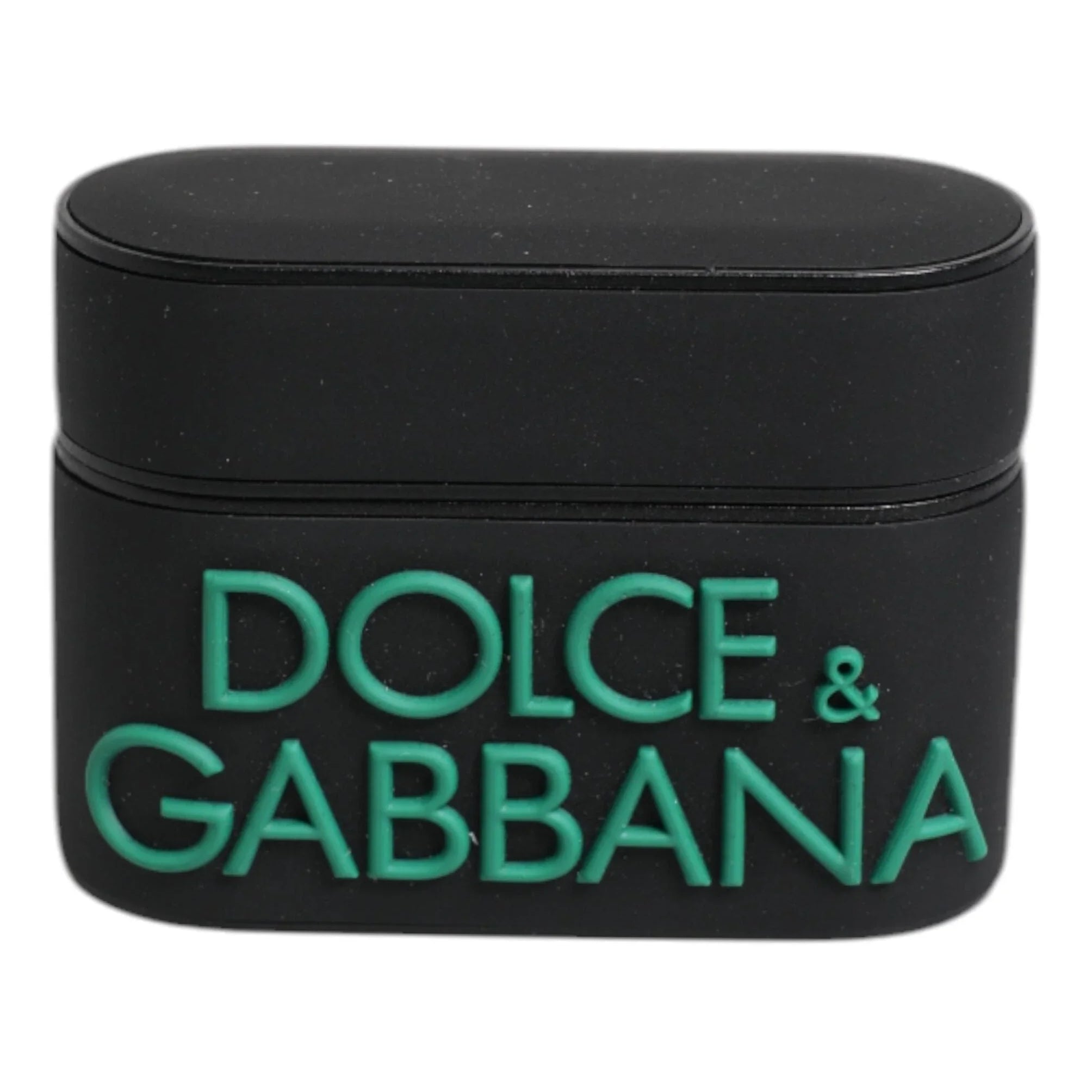 Dolce & Gabbana Dolce & Gabbana Black Orange Silicone Embossed Logo Airpods Case